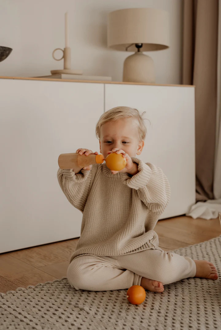 Guapoo, Chunky oversize sveter Natur, Messy Brassy (3)